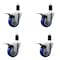 Service Caster 3.5'' Blue Poly Swivel 1-3/8'' Expanding Stem Caster Set Total Lock Brake, 4PK SCC-EXTTL20S3514-PPUB-BLUE-138-4 - alternate 1